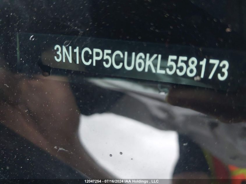 2019 Nissan Kicks S/Sr/Sv VIN: 3N1CP5CU6KL558173 Lot: 12047254
