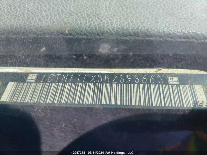 2011 GMC Sierra 1500 VIN: 1GTN1TEX3BZ393663 Lot: 12047388