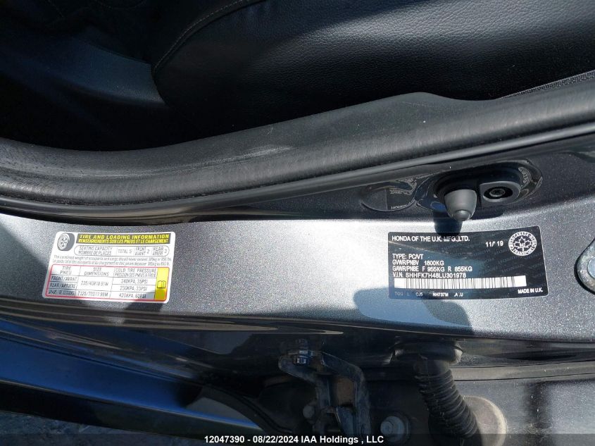 2020 Honda Civic Hatchback VIN: SHHFK7H48LU301978 Lot: 12047390