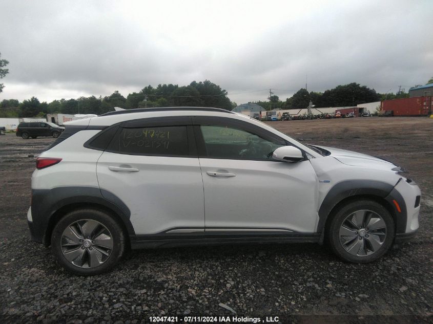 2019 Hyundai Kona Ev Ultimate VIN: KM8K33AG6KU021391 Lot: 12047421