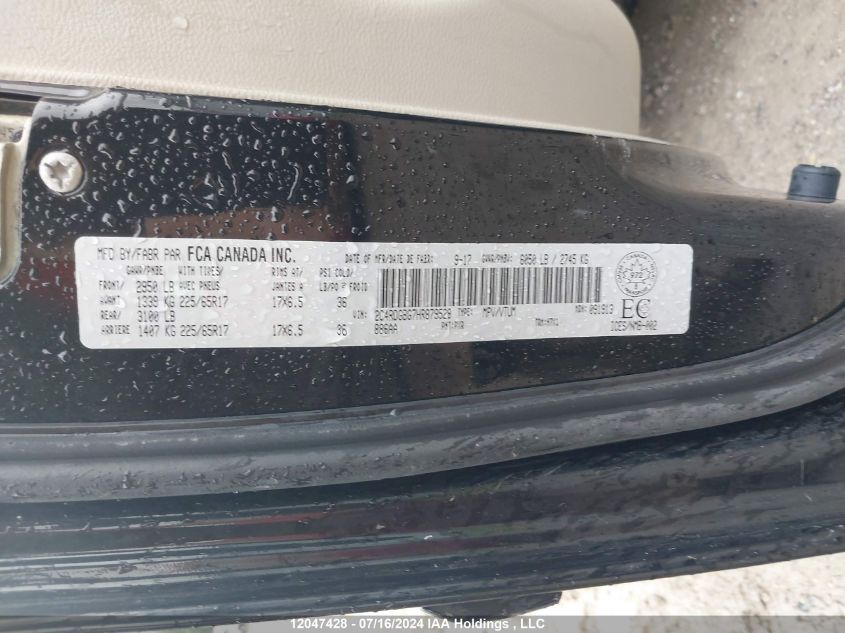 2017 Dodge Grand Caravan Cvp/Sxt VIN: 2C4RDGBG7HR879528 Lot: 12047428