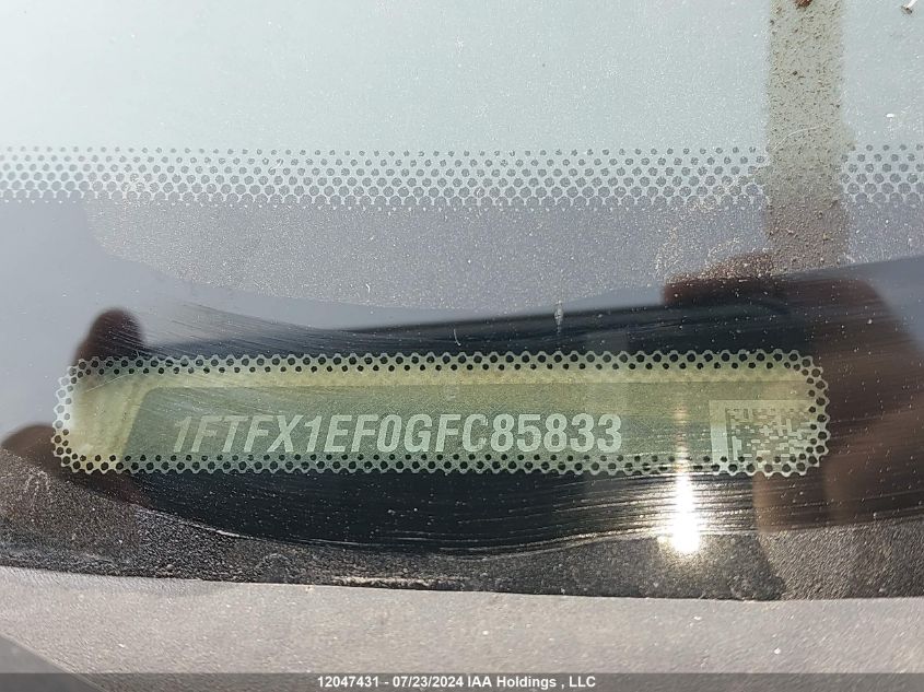 2016 Ford F150 Super Cab VIN: 1FTFX1EF0GFC85833 Lot: 12047431