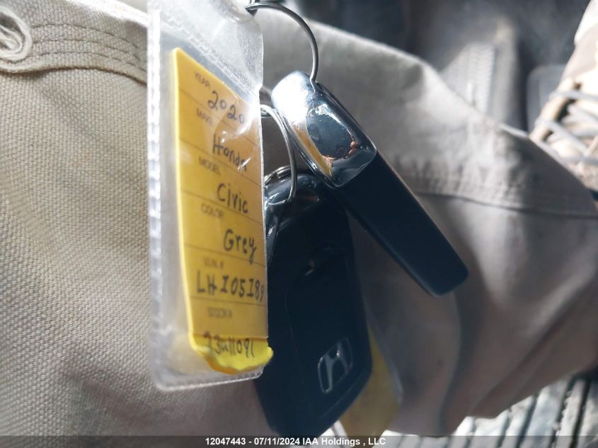 2020 Honda Civic VIN: 2HGFC1F91LH105189 Lot: 12047443