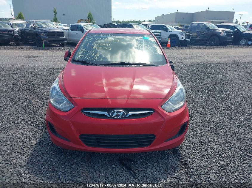 2014 Hyundai Accent Gls/Gs VIN: KMHCT5AE3EU196233 Lot: 12047617