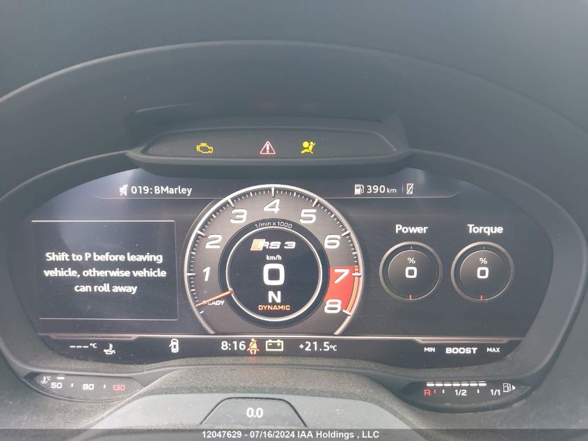 2018 Audi Rs 3 Sedan VIN: WUABWGFFXJ1902603 Lot: 12047629