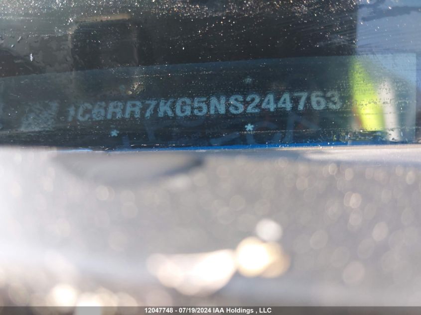 2022 Ram 1500 Classic Tradesman VIN: 1C6RR7KG5NS244763 Lot: 12047748