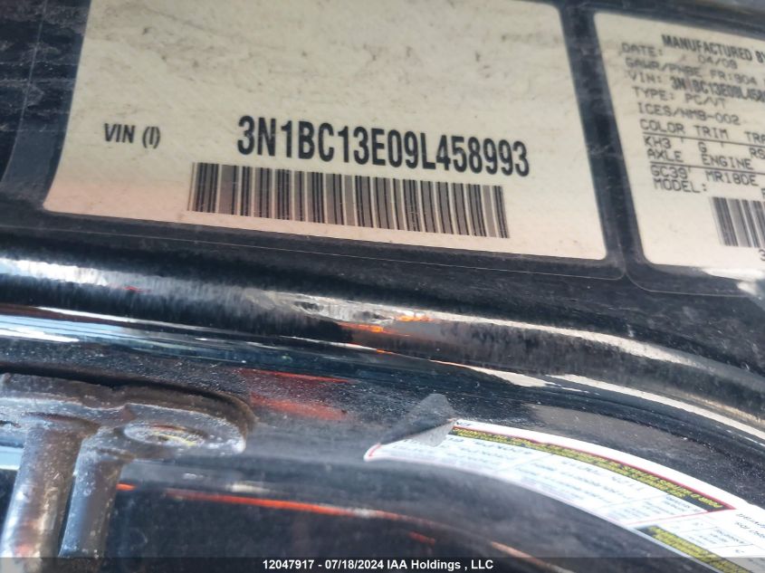 2009 Nissan Versa 1.8S VIN: 3N1BC13E09L458993 Lot: 12047917