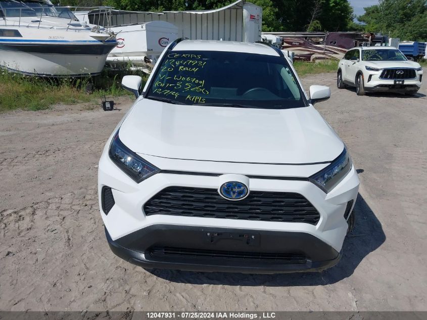 2020 Toyota Rav4 Le Hybrid VIN: 2T3BWRFV7LW067001 Lot: 12047931