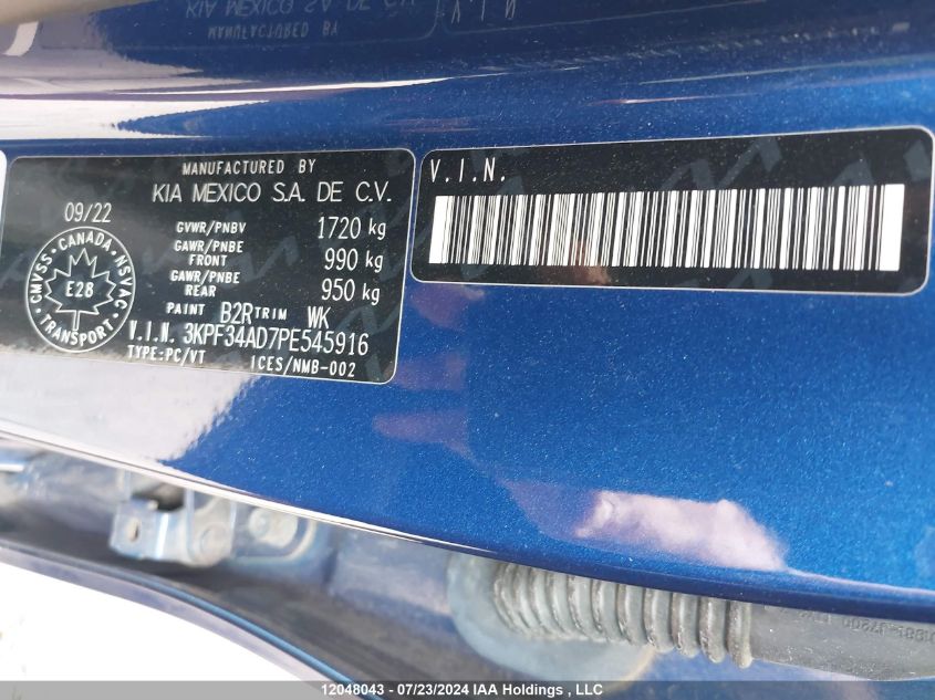 2023 Kia Forte Ex/Ex+/Ex Premium VIN: 3KPF34AD7PE545916 Lot: 12048043