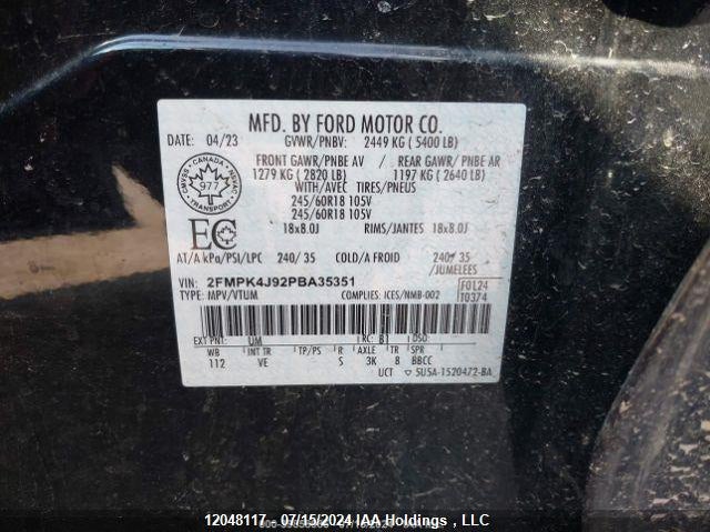 2023 Ford Edge Sel VIN: 2FMPK4J92PBA35351 Lot: 12048117