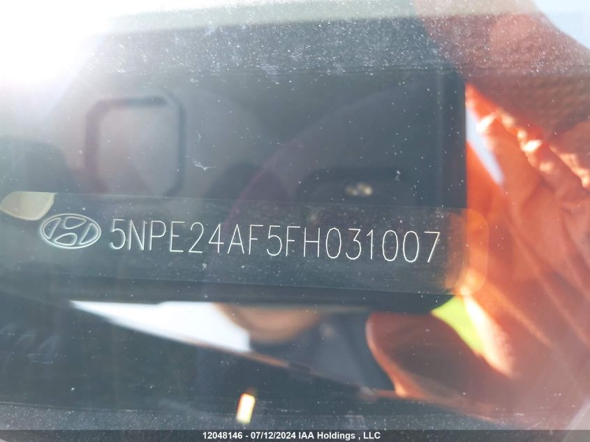 2015 Hyundai Sonata Gls VIN: 5NPE24AF5FH031007 Lot: 12048146