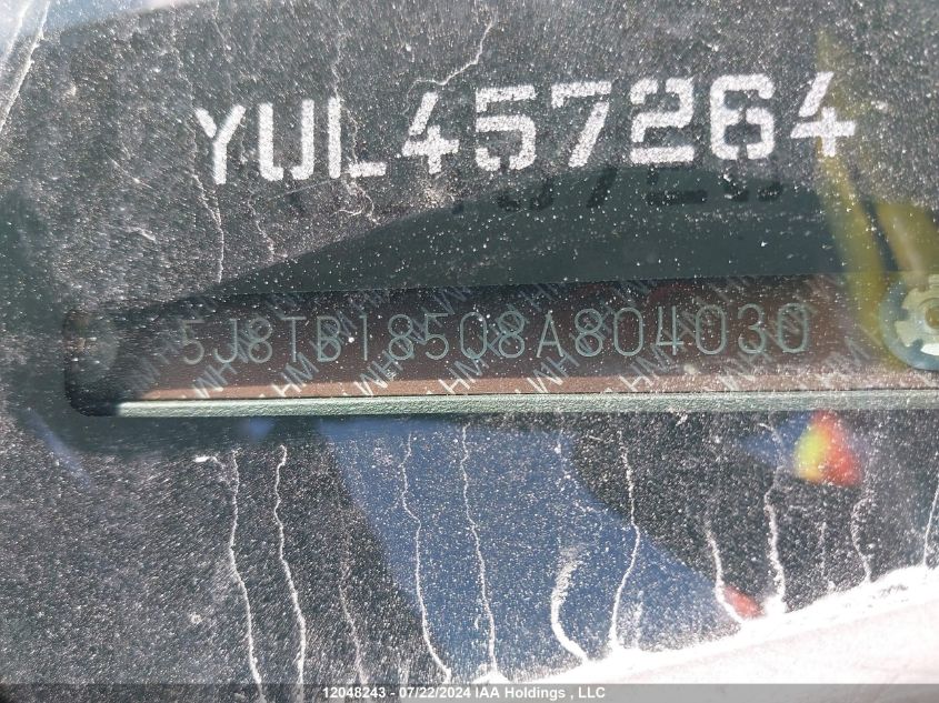 2008 Acura Rdx Technology VIN: 5J8TB18508A804030 Lot: 12048243