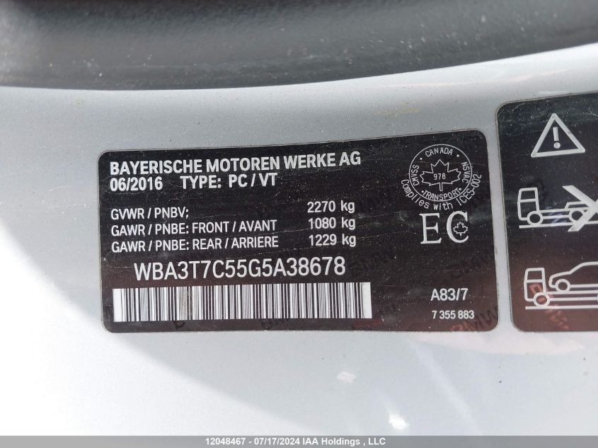 WBA3T7C55G5A38678 2016 BMW 4 Series