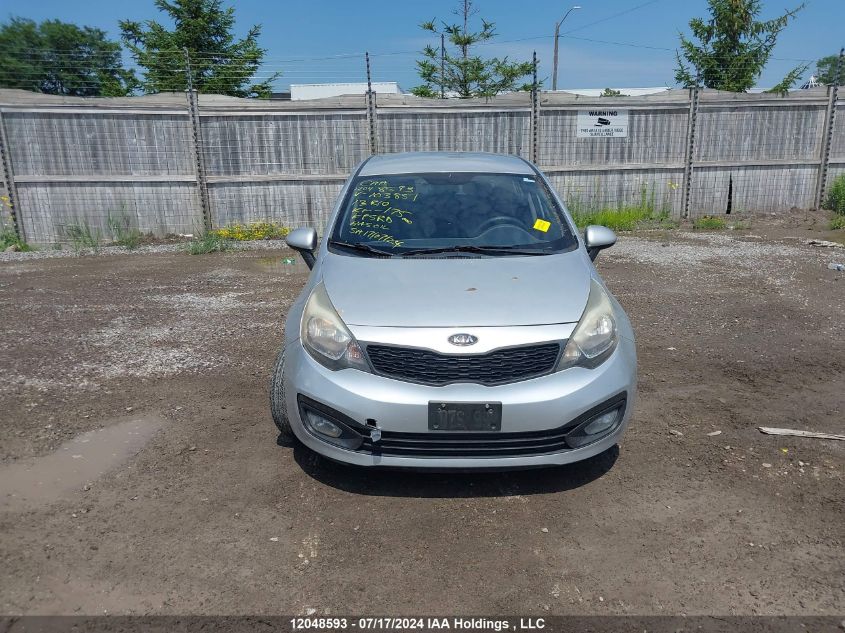 2013 Kia Rio Lx VIN: KNADM4A36D6103851 Lot: 12048593