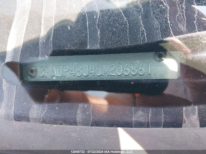 2012 Ford Fiesta Se VIN: 3FADP4BJ4CM206861 Lot: 12048732