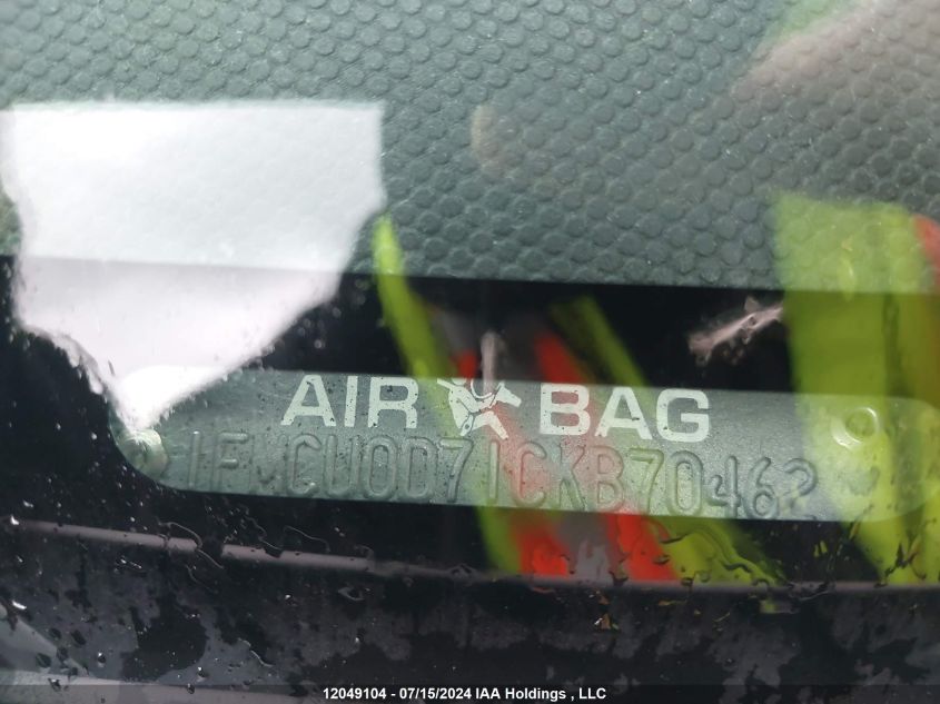 2012 Ford Escape Xlt VIN: 1FMCU0D71CKB70462 Lot: 12049104