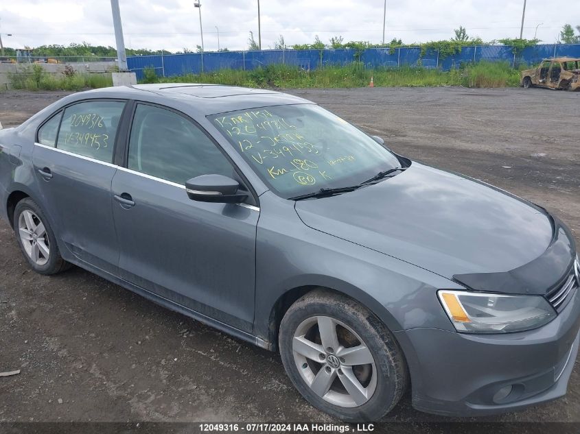 2012 Volkswagen Jetta Sedan VIN: 3VWWL7AJ4CM349453 Lot: 12049316