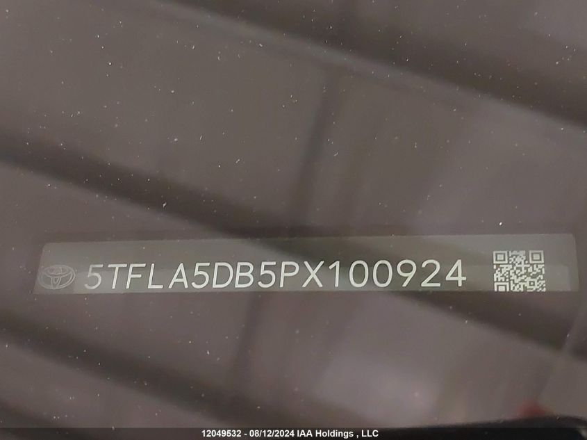 2023 Toyota Tundra VIN: 5TFLA5DB5PX100924 Lot: 12049532