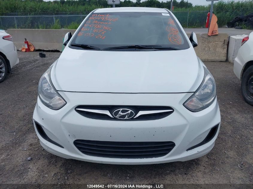 2013 Hyundai Accent VIN: KMHCT5AEXDU098086 Lot: 12049542