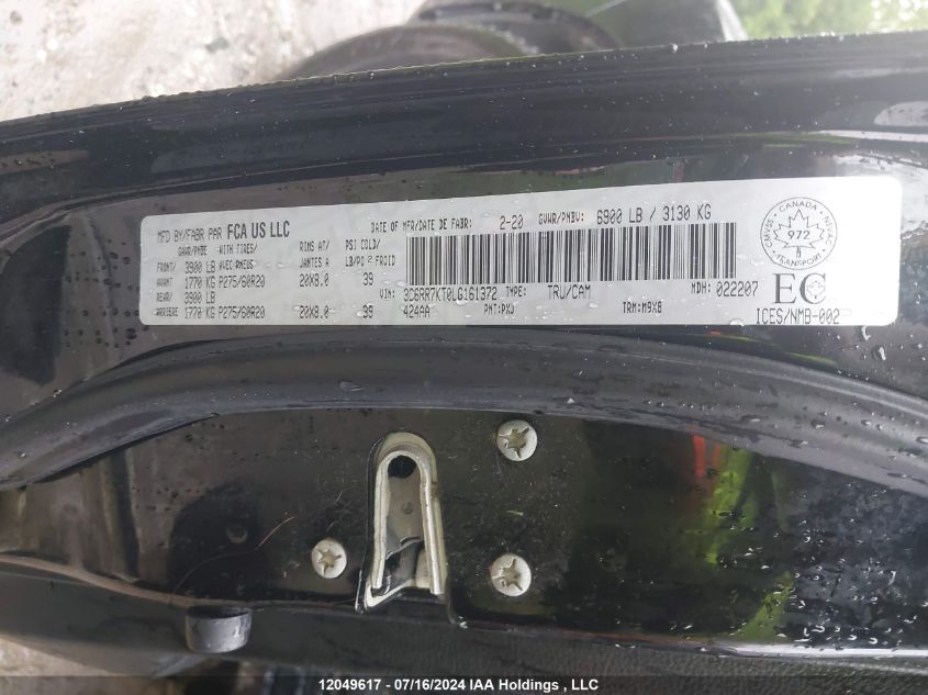 2020 Ram 1500 Classic St VIN: 3C6RR7KT0LG161372 Lot: 12049617