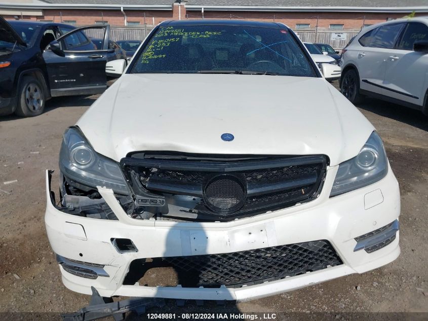 2013 Mercedes-Benz C-Class VIN: WDDGF8JB1DA803157 Lot: 12049881