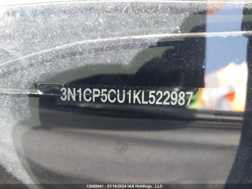 2019 Nissan Kicks VIN: 3N1CP5CU1KL522987 Lot: 12050041