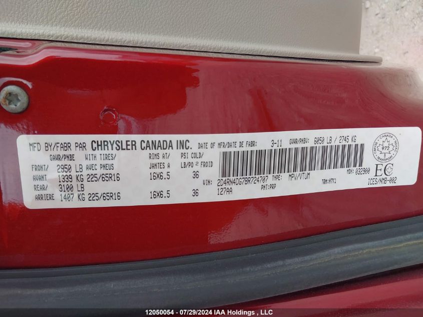 2011 Dodge Grand Caravan Express VIN: 2D4RN4DG7BR724707 Lot: 12050054