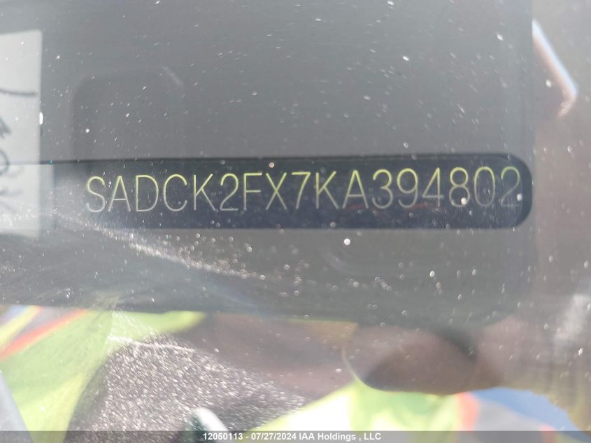 2019 Jaguar F-Pace VIN: SADCK2FX7KA394802 Lot: 12050113