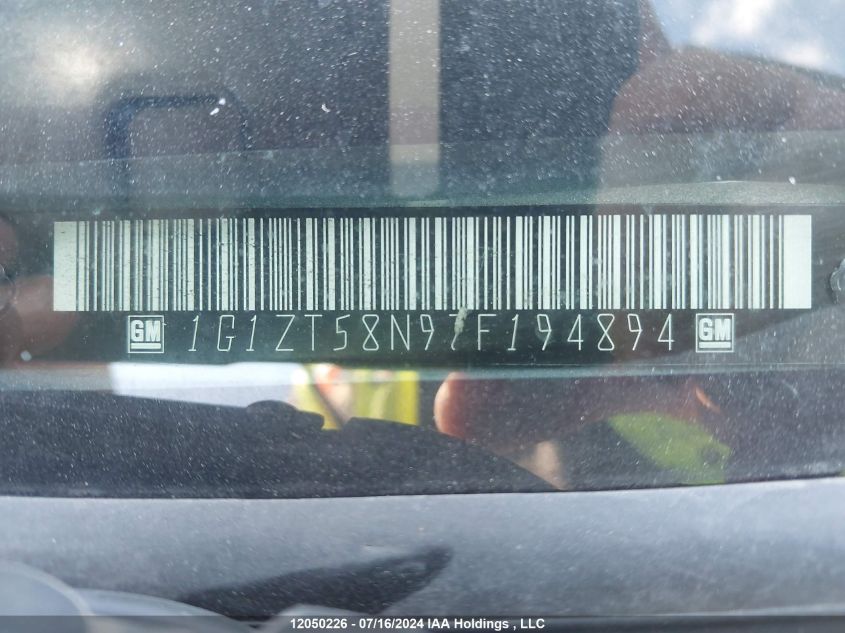 2007 Chevrolet Malibu Lt VIN: 1G1ZT58N97F194894 Lot: 12050226