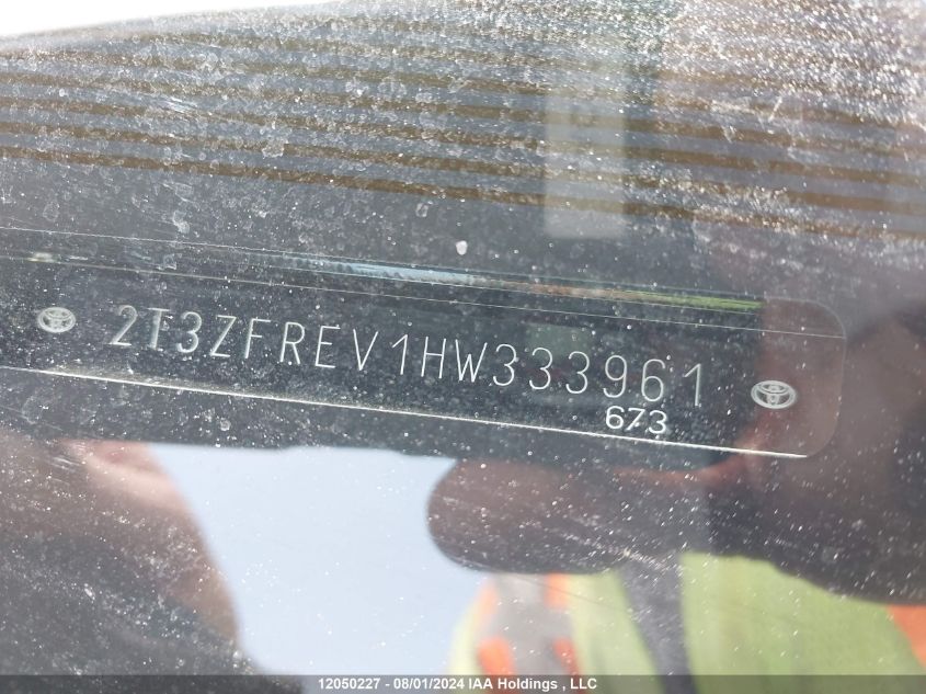 2017 Toyota Rav4 Le VIN: 2T3ZFREV1HW333961 Lot: 12050227