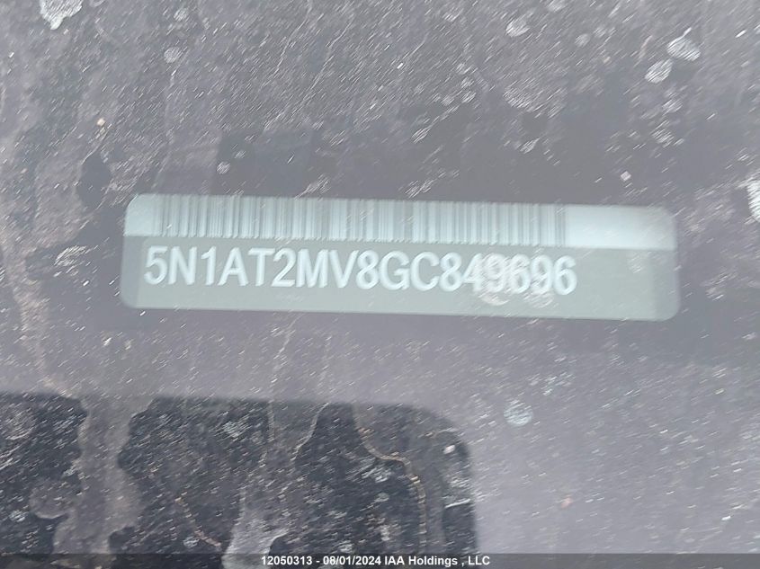 2016 Nissan Rogue VIN: 5N1AT2MV8GC849696 Lot: 12050313