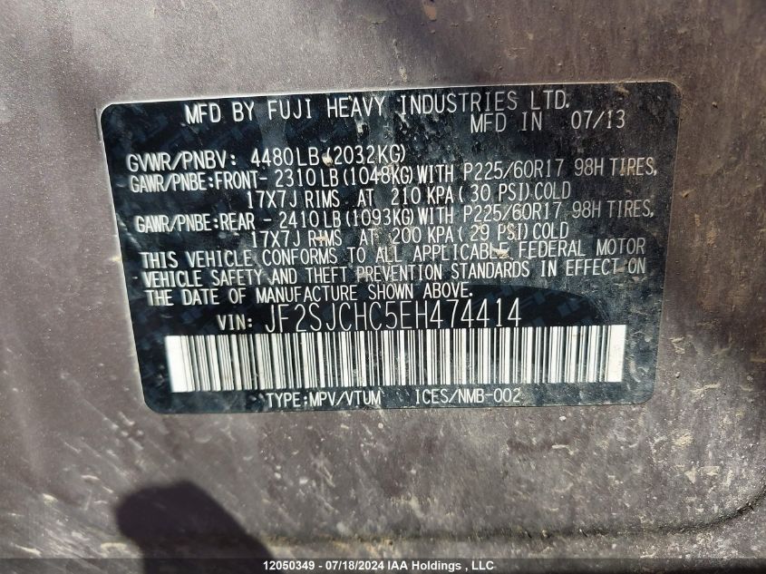 2014 Subaru Forester 2.5I Limited VIN: JF2SJCHC5EH474414 Lot: 12050349