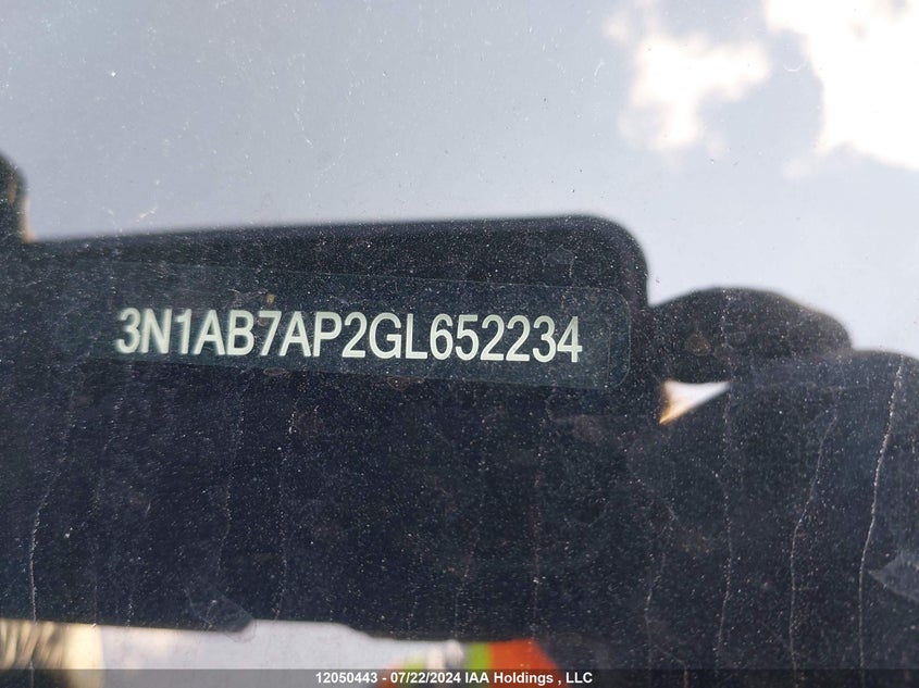 2016 Nissan Sentra VIN: 3N1AB7AP2GL652234 Lot: 12050443