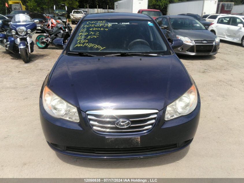 2010 Hyundai Elantra Gl VIN: KMHDU4BDXAU956752 Lot: 12050535