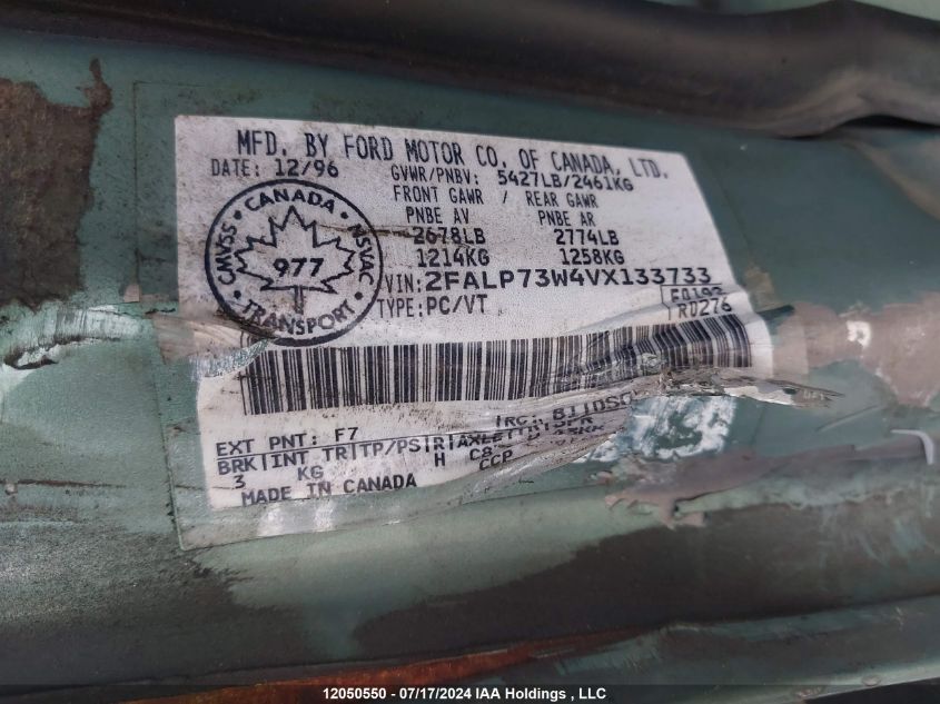 1997 Ford Crown Victoria VIN: 2FALP73W4VX133733 Lot: 12050550