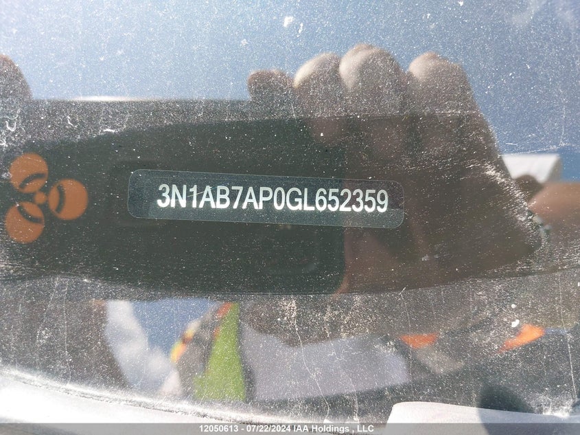 2016 Nissan Sentra S/Sv/Sr/Sl VIN: 3N1AB7AP0GL652359 Lot: 12050613