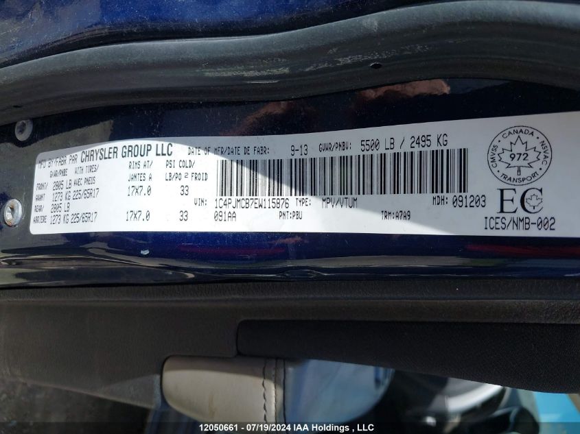 2014 Jeep Cherokee North VIN: 1C4PJMCB7EW115876 Lot: 12050661