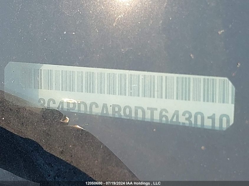 2013 Dodge Journey VIN: 3C4PDCAB9DT643010 Lot: 12050680