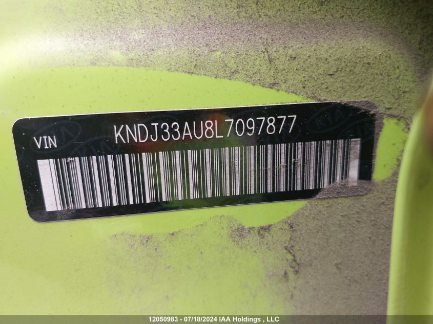 2020 Kia Soul VIN: KNDJ33AU8L7097877 Lot: 12050983