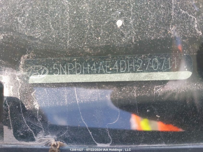 2013 Hyundai Elantra Gl VIN: 5NPDH4AE4DH270711 Lot: 12051027