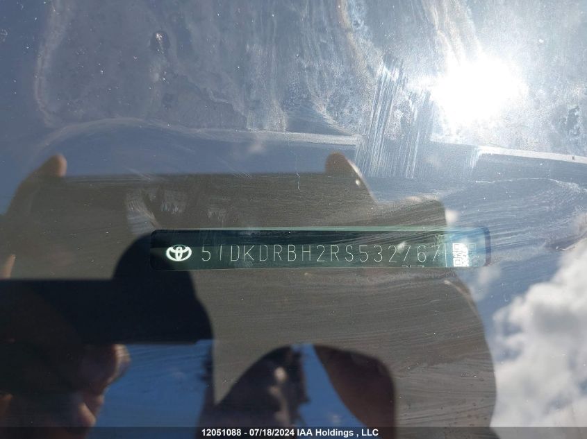 2024 Toyota Highlander Le VIN: 5TDKDRBH2RS532767 Lot: 12051088