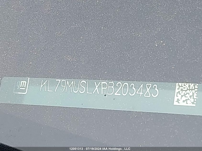 2023 Chevrolet Trailblazer Rs VIN: KL79MUSLXPB203483 Lot: 12051313