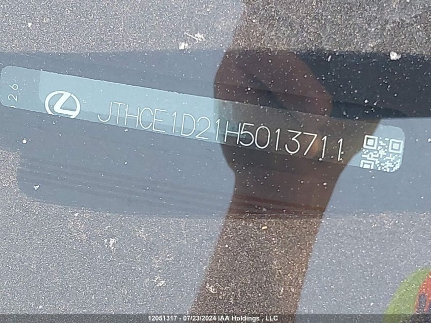 2017 Lexus Is 350 VIN: JTHCE1D21H5013711 Lot: 12051317