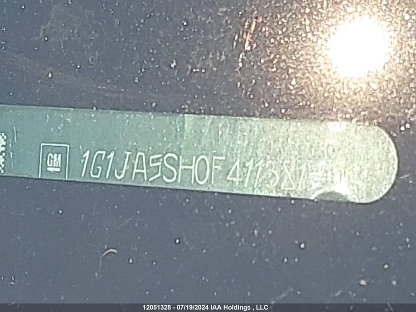 2015 Chevrolet Sonic VIN: 1G1JA5SH0F4113815 Lot: 12051328