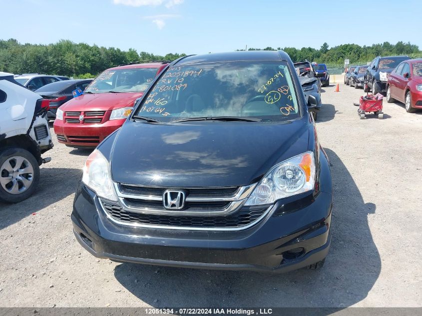 2010 Honda Cr-V Lx VIN: 5J6RE3H39AL801089 Lot: 12051394