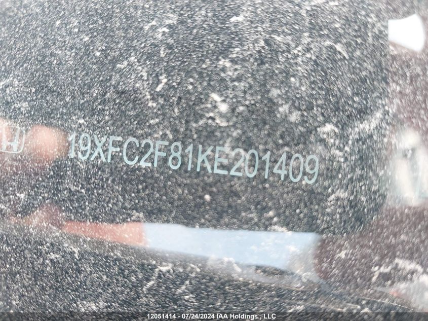 2019 Honda Civic Sedan VIN: 19XFC2F81KE201409 Lot: 12051414