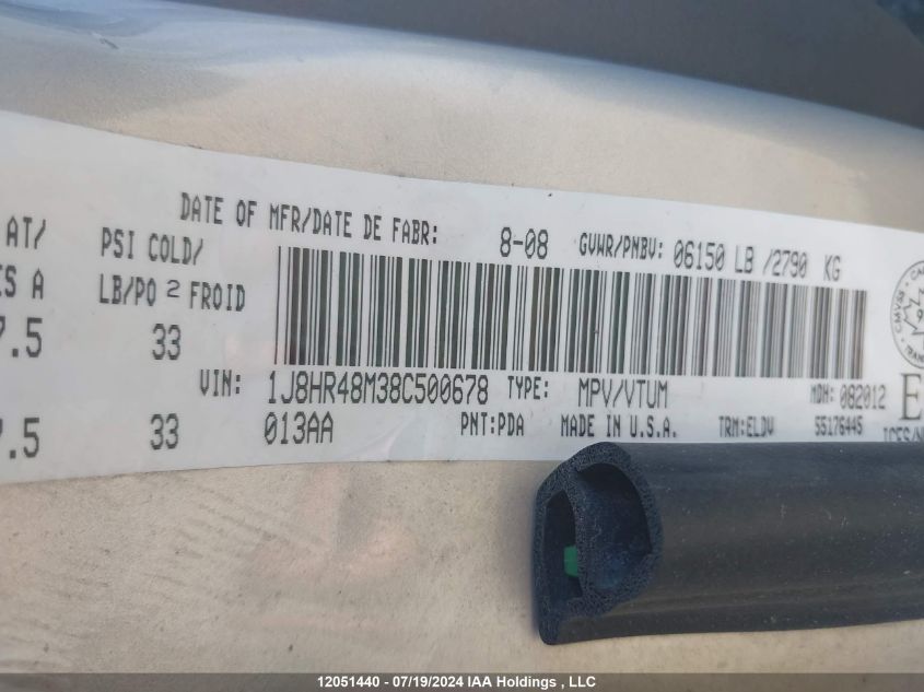 2008 Jeep Grand Cherokee Laredo VIN: 1J8HR48M38C500678 Lot: 12051440