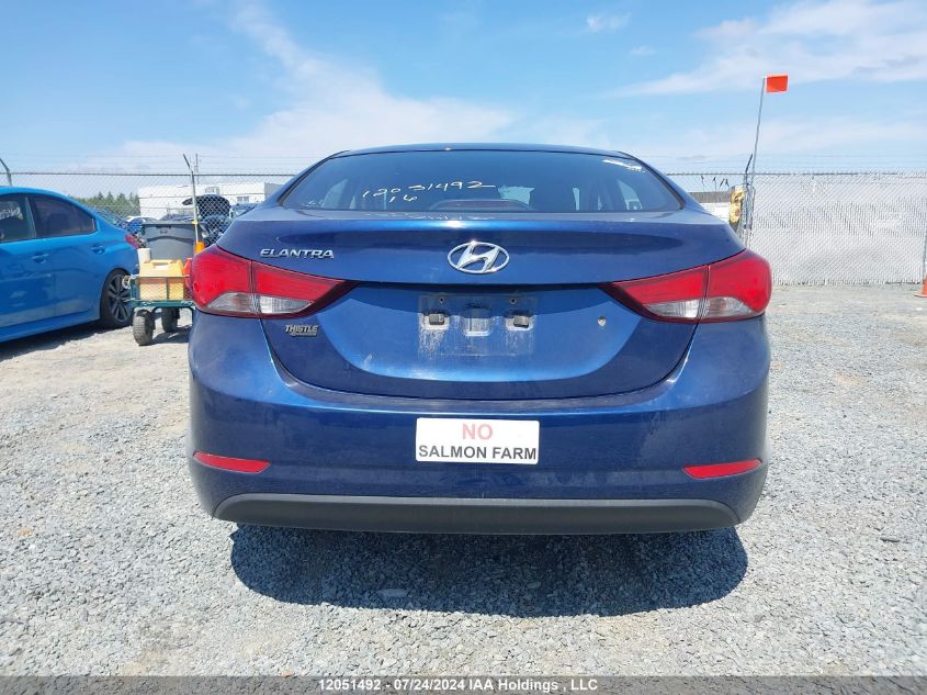 2016 Hyundai Elantra L+ VIN: 5NPDH4AE9GH713391 Lot: 12051492