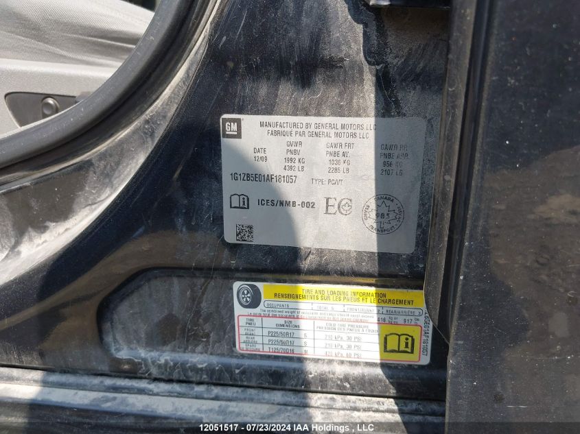 2010 Chevrolet Malibu Ls VIN: 1G1ZB5E01AF181057 Lot: 12051517