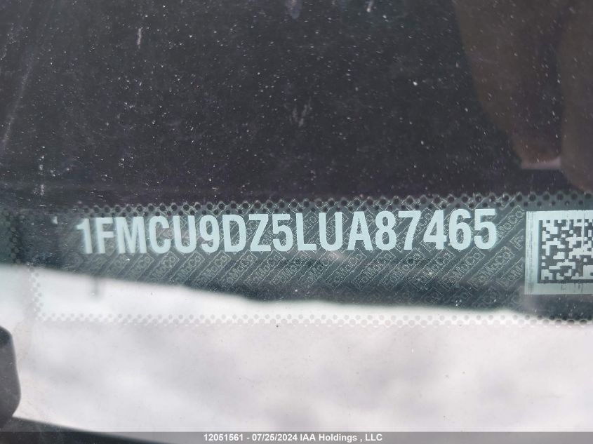 2020 Ford Escape Titanium Hybrid VIN: 1FMCU9DZ5LUA87465 Lot: 12051561